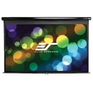 135" 43 PULL DOWN SCREEN MANUAL WALL / CEILING MOUNT BLACK CASING