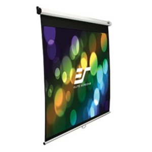 150" 169 PULL DOWN SCREEN MANUAL PULL WITH WALL / CEILING MOUNT - WHITE CASING