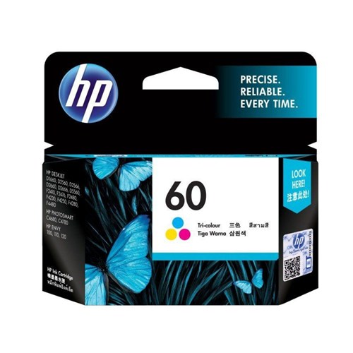 HP 60 TRI-COLOUR INK 165 PAGE YIELD FOR DJ D2500 D2530 & F4200