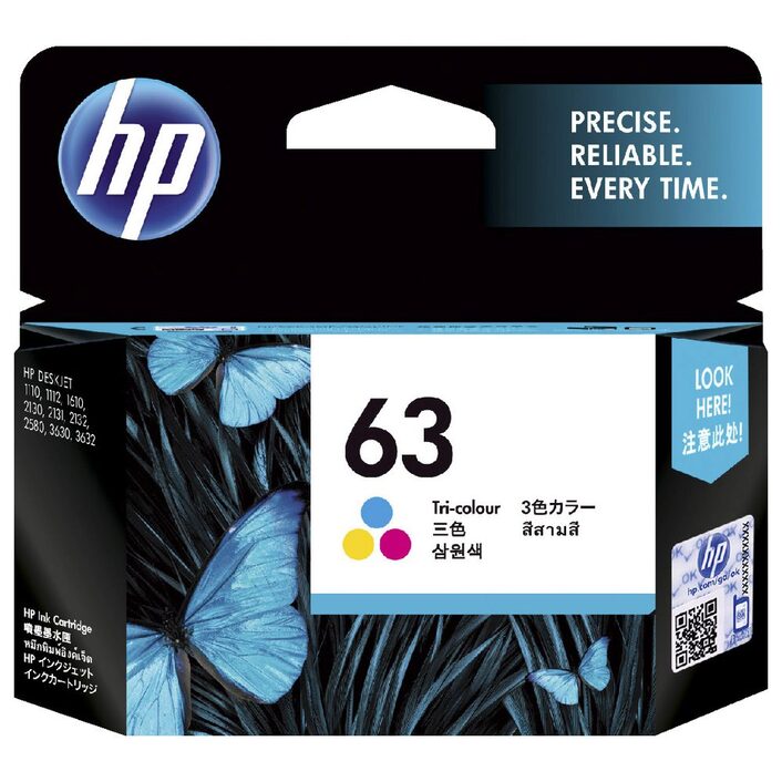 HP 63 TRI-COLOR ORIGINAL INK CARTRIDGE