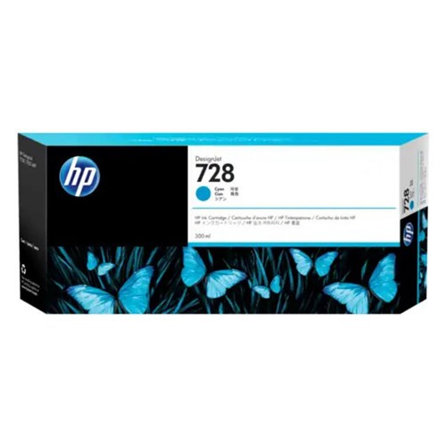 HP 728 300-ml CYAN DESIGN JET INK CARTRIDGE