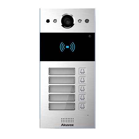 SIP INTERCOM WITH FIVE 5 BUTTONS VIDEO & CARD READER