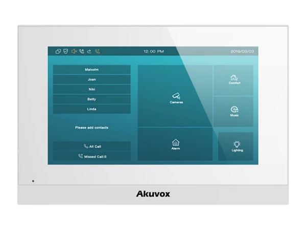 7" SIP INDOOR UNIT WITH WI-FI IN WHITE LINUX VERSION