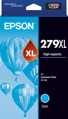 EPSON 279XL CYAN CLARIA PHOTO HD INK CARTRIDGE FOR XP-980