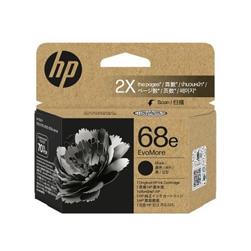 HP 68E EVOMORE BLACK ORIGINAL INK CART 320 PAGE YIELD FOR ENVY 6120 6130 6520 6530