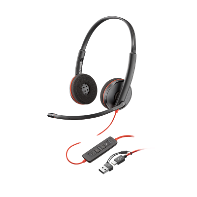 POLY BLACKWIRE 3220 STEREO USB -A HEADSET
