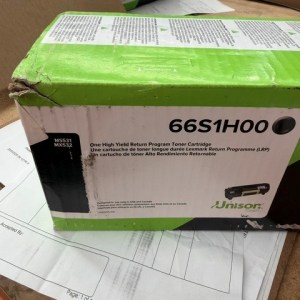 Lexmark 66S1H00 Black High Yield Return Toner Cartridge BOX DAMAGED UNIT